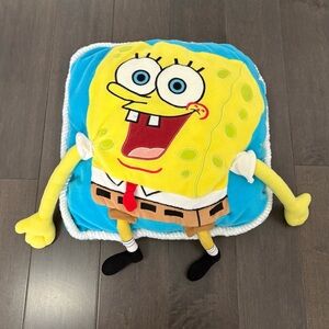 Vintage 3D SpongeBob SquarePants, Plush Throw Pillow, Extended Arms, & Legs
